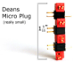 Deans Micro Plug Pair - 4 Pin, Black, Polarised