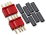 Deans Micro Plug Pair - 4 Pin, Red, Polarised