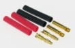 2mm gold bullet connectors and heatshrink - 2 pairs