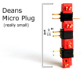Deans Micro Plug Pair - Non-Polarised, Red